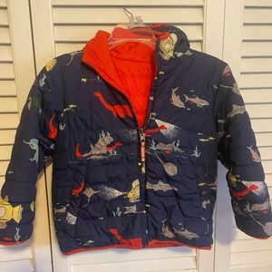 Mini Boden reversible puffer coat